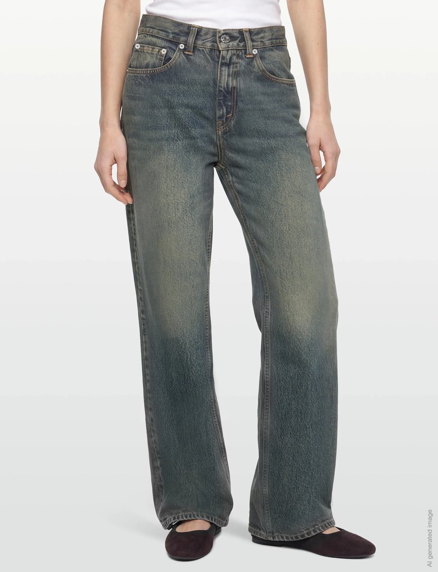 Hope - Beat Jeans Mid Blue Dirty - hosen mit weitem bein - mid blue dirty - 3
