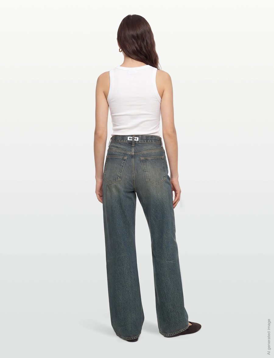 Hope - Beat Jeans Mid Blue Dirty - hosen mit weitem bein - mid blue dirty - 4