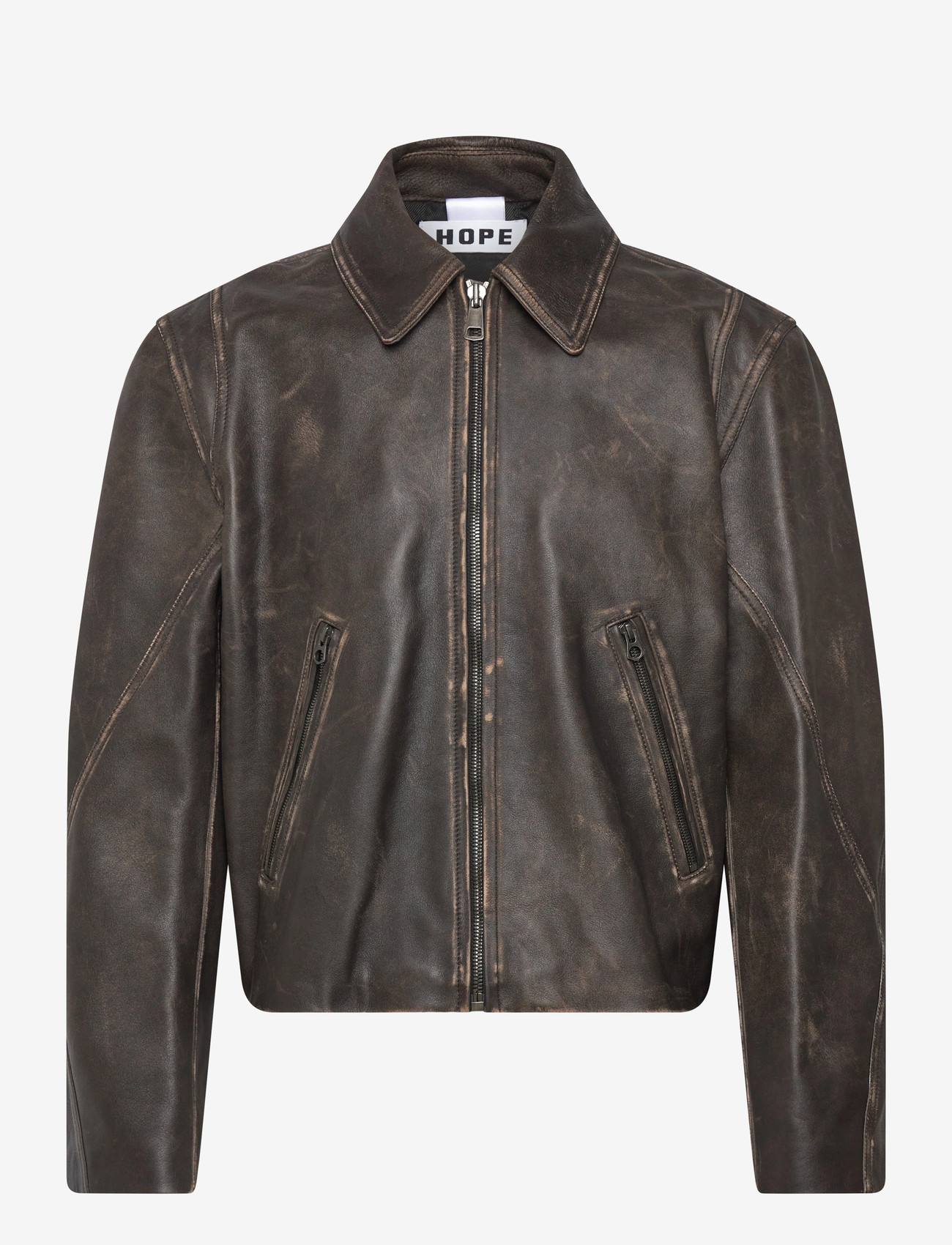 Hope - Void Leather Jacket - forårsjakker - black brown leather - 0