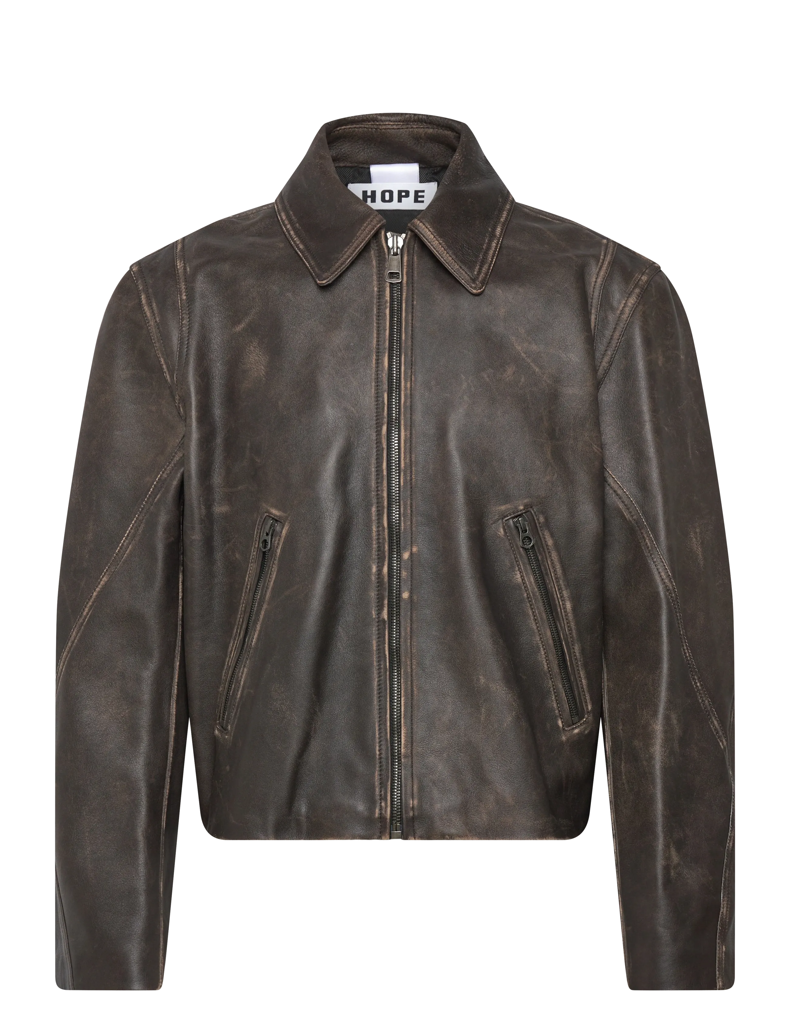 Hope Void Leather Jacket - Kleidung - BLACK BROWN LEATHER / brown