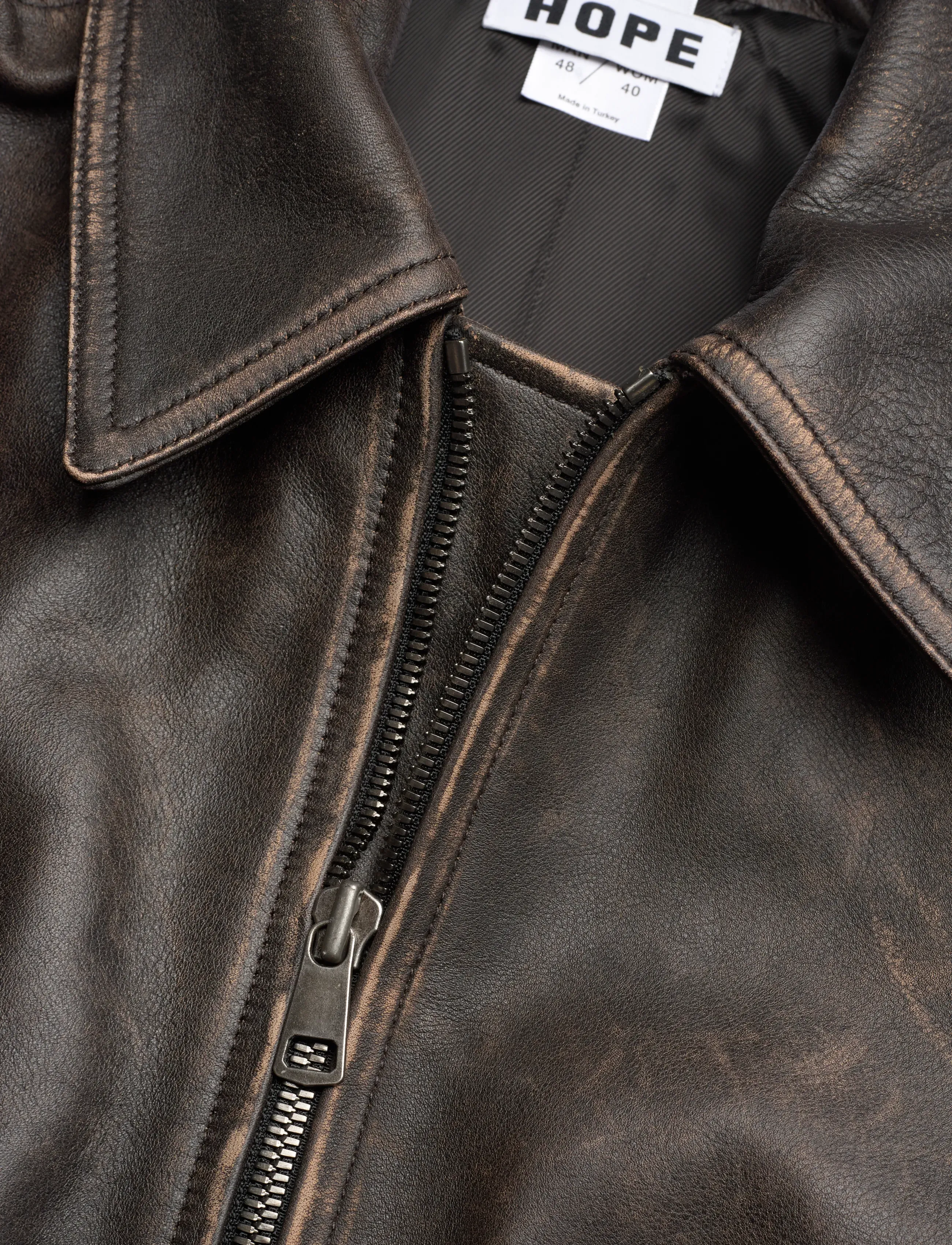 Hope - Void Leather Jacket - kevättakit - black brown leather - 2