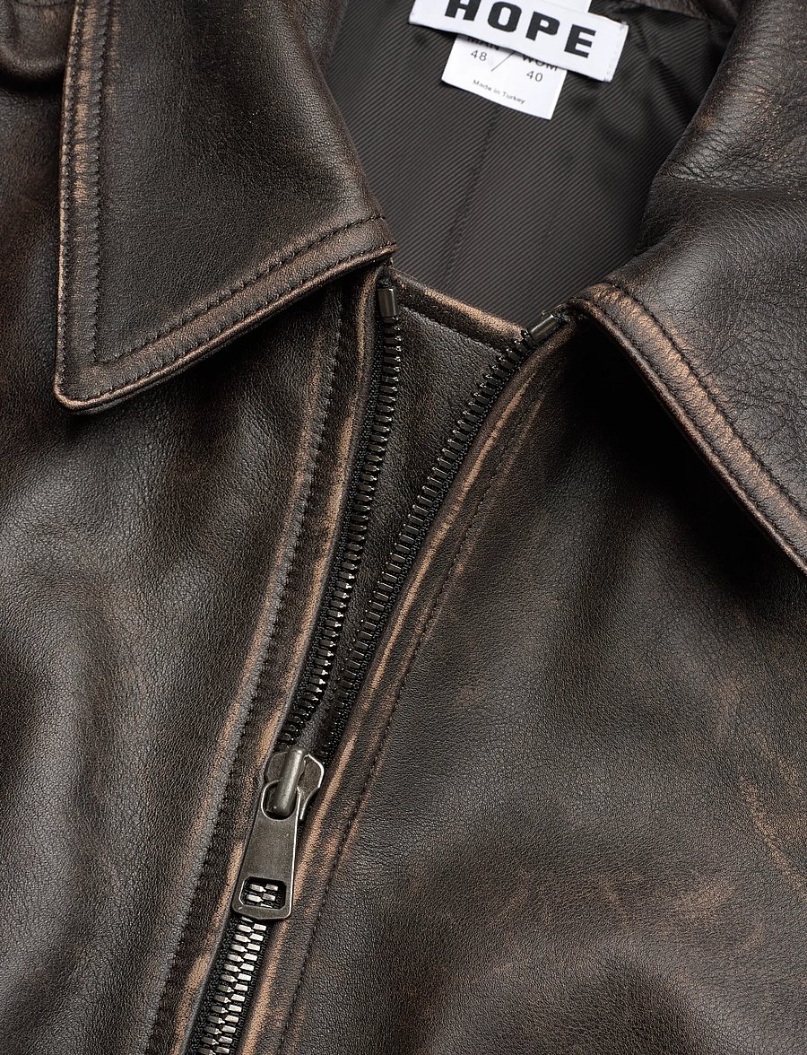 Hope - Void Leather Jacket - herbstjacken - black brown leather - 2
