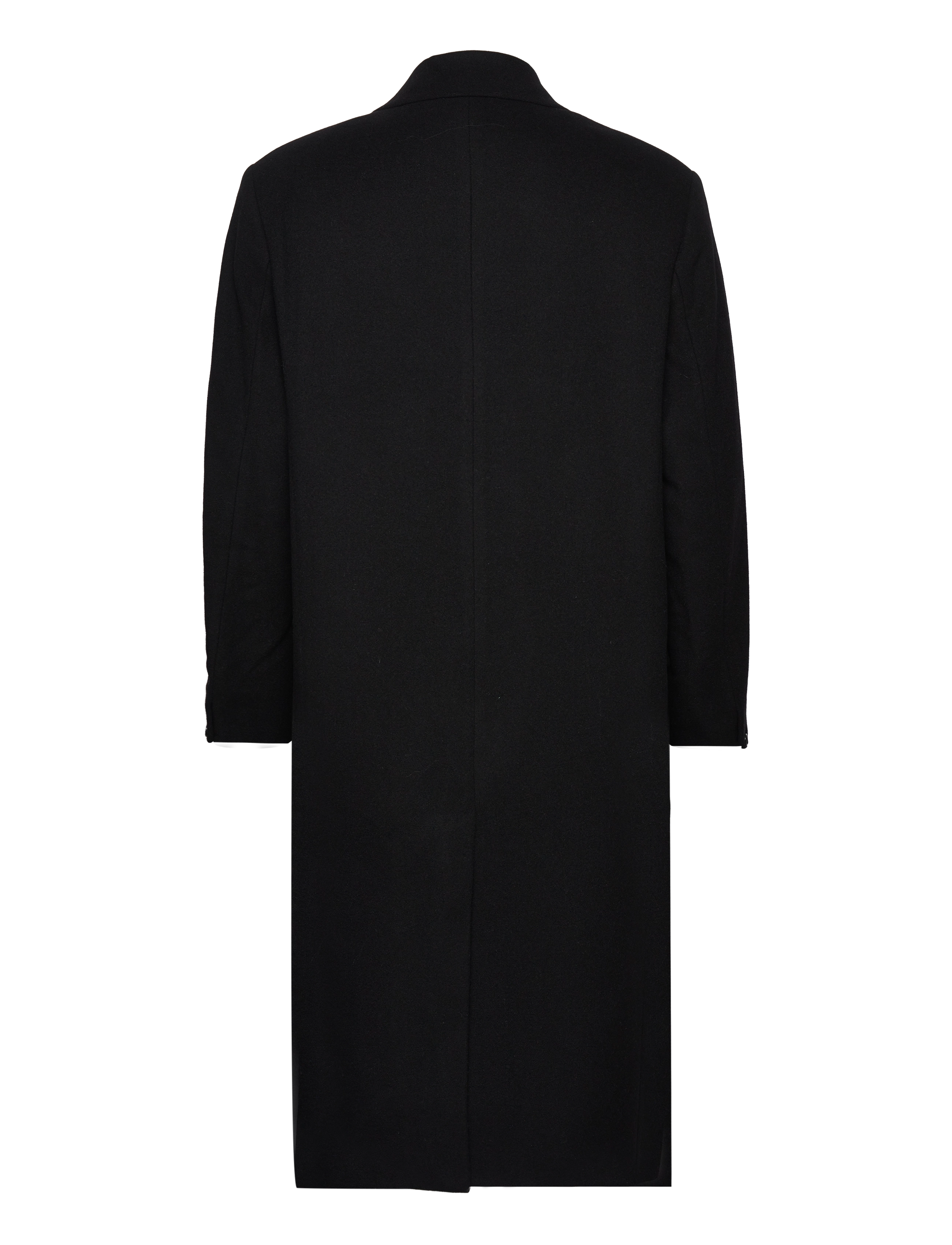 Hope - Relaxed Double Breasted Coat - black soft wool - 1