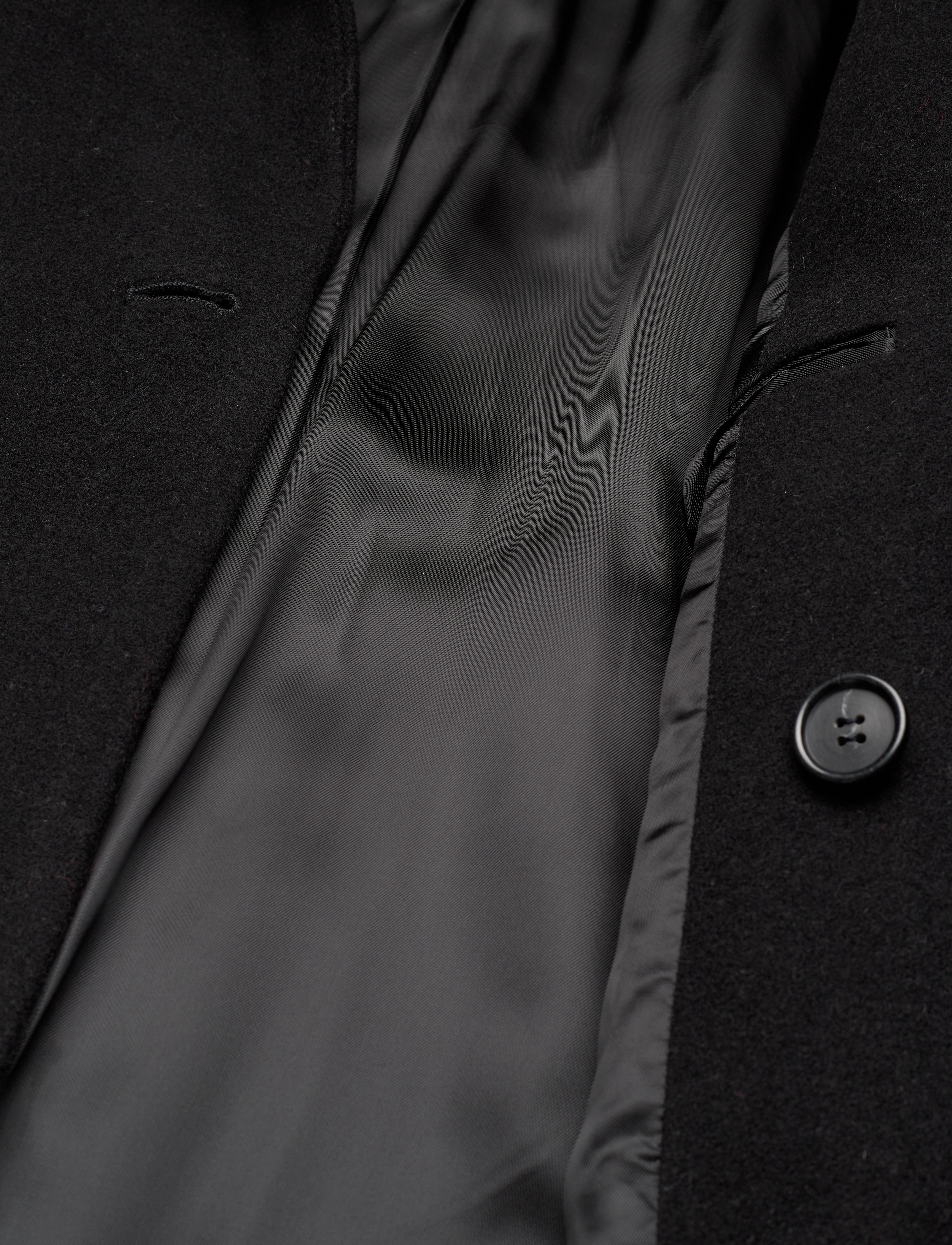 Hope - Relaxed Double Breasted Coat - black soft wool - 4
