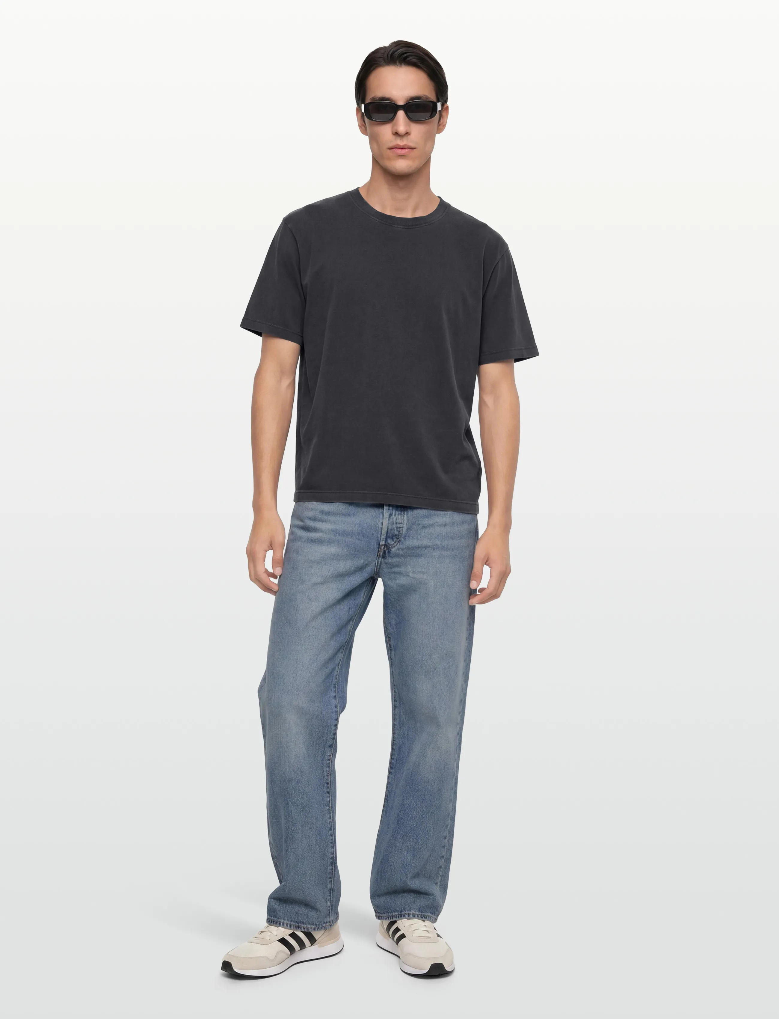 Hope BOXY TEE - Kortärmade t-shirts - WASHED BLACK JERSEY / black