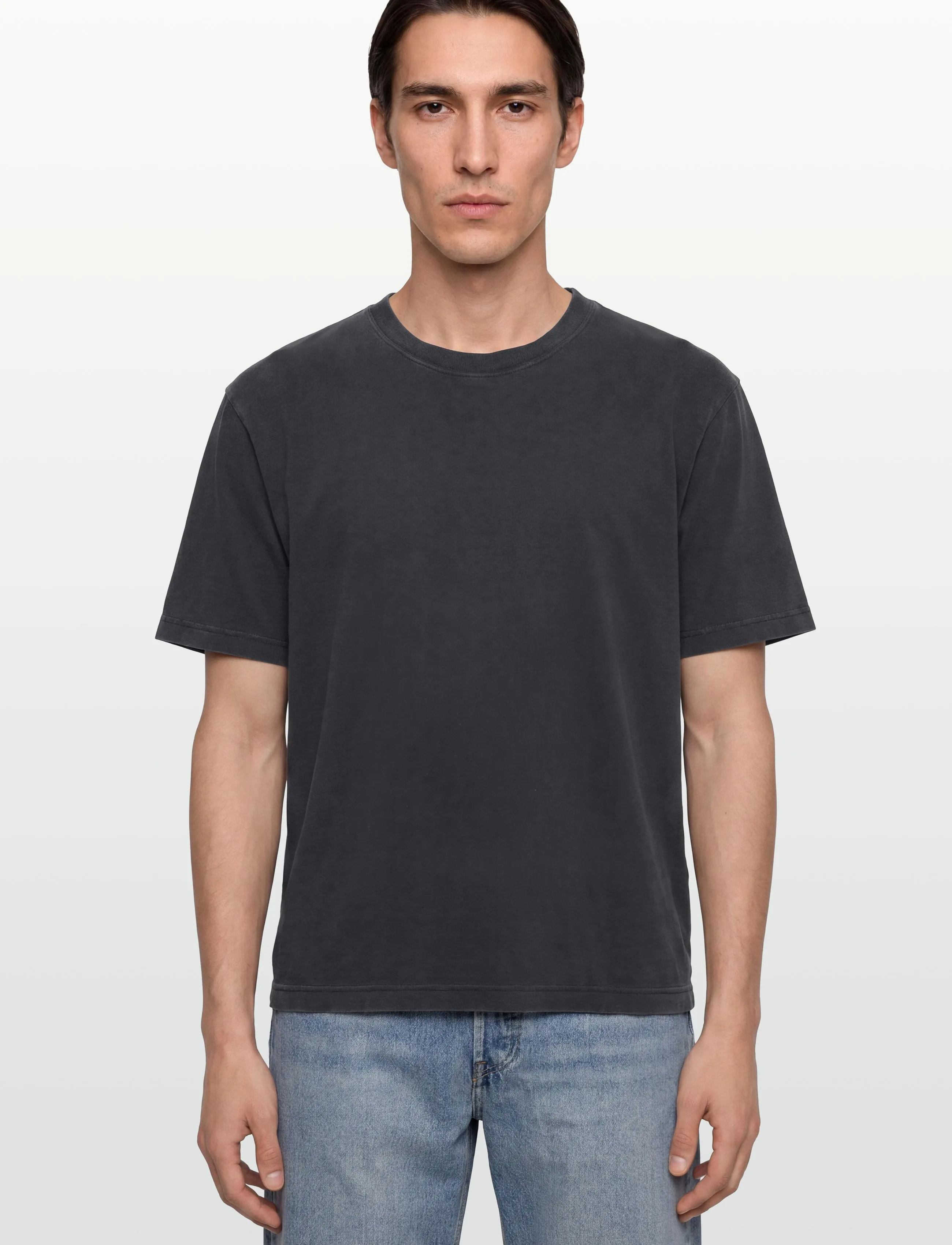 Hope - BOXY TEE - t-krekli ar īsām piedurknēm - washed black jersey - 3