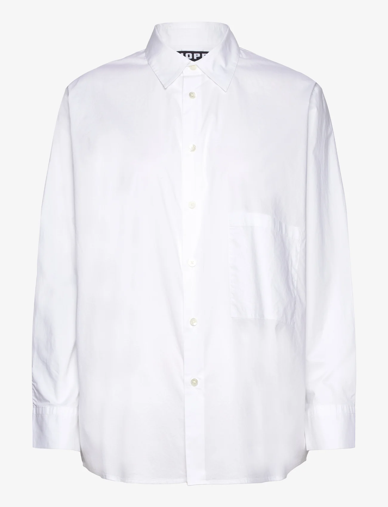 Hope - Boxy Shirt - long-sleeved shirts - white poplin - 0