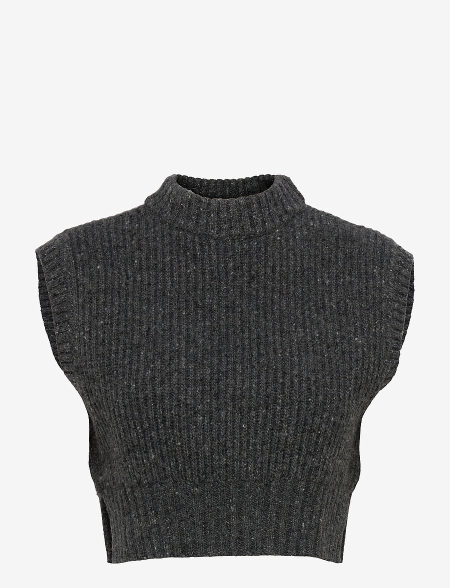 Hope - Crop Vest - dk grey mel - 0