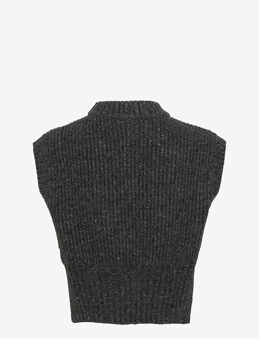Hope - Crop Vest - dk grey mel - 1