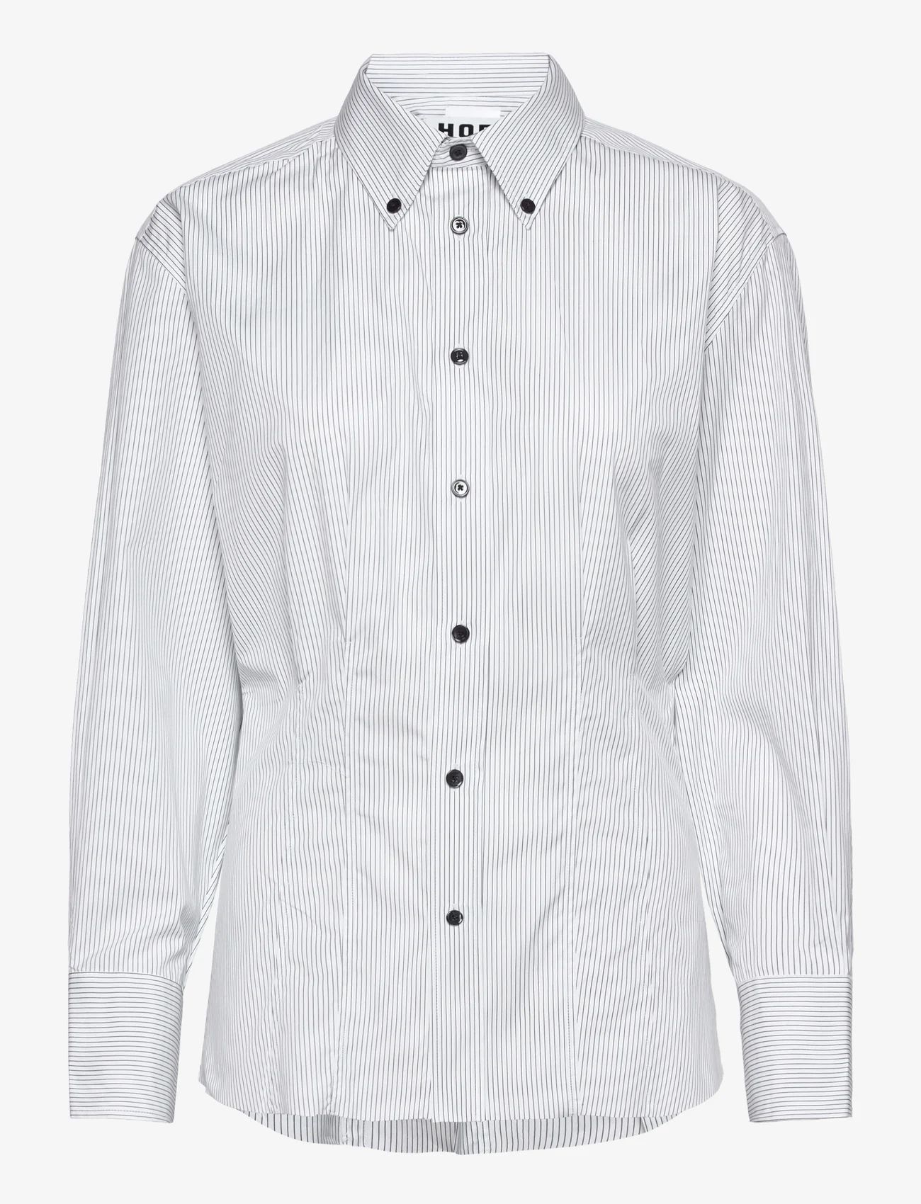 Hope - Relaxed Shaped Shirt - långärmade skjortor - dk navy stripe - 0