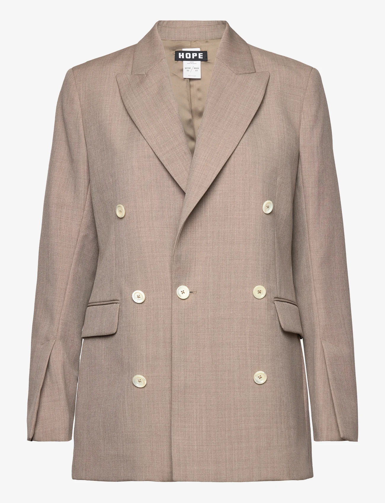 Hope - Built Up Double Breasted Blazer - party wear at outlet prices - beige wool - 0
