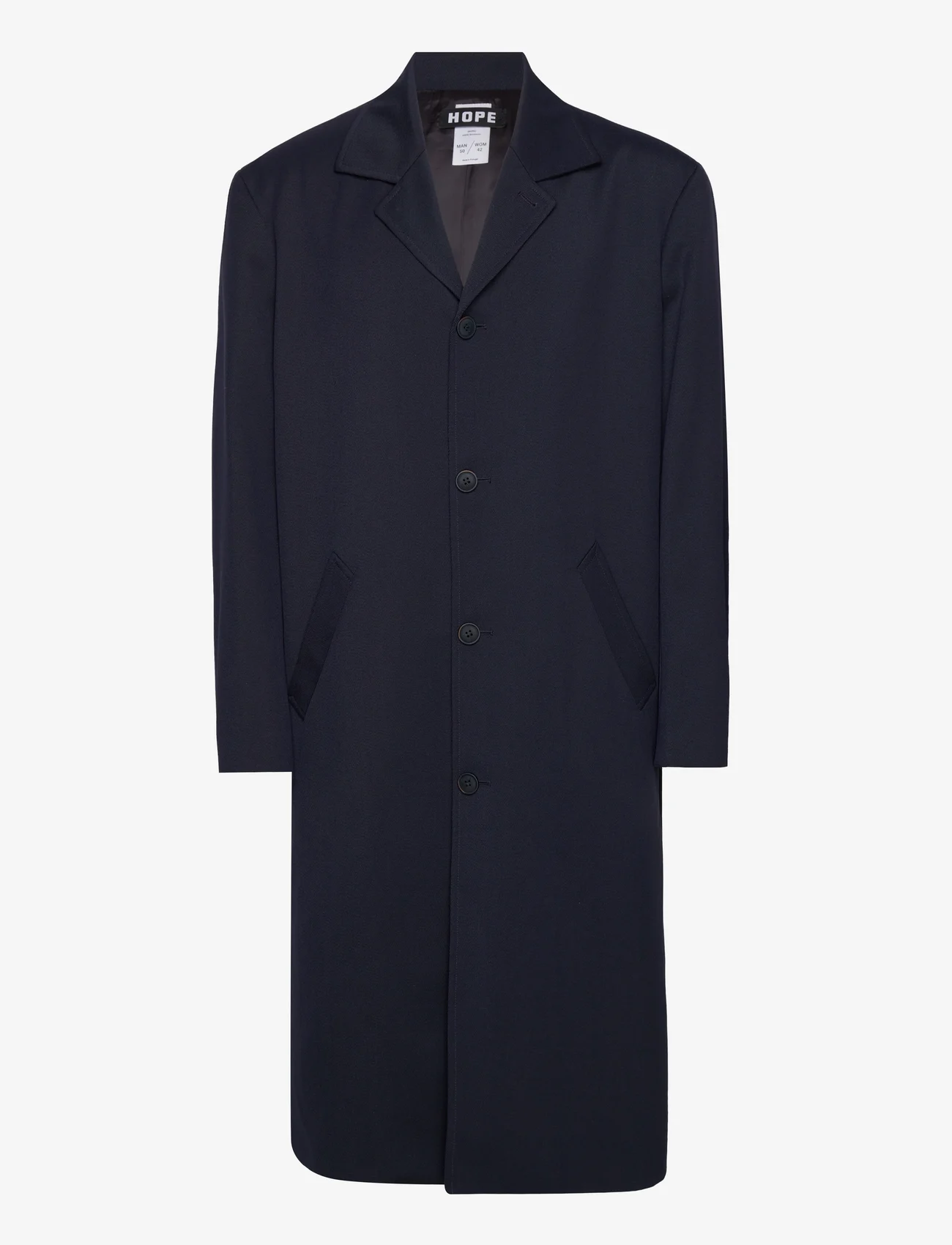 Hope - Single Breasted Coat - wełniane płaszcze - dark navy twill - 0