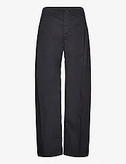 Hope - High-waist Pleated Chinos - leveälahkeiset housut - black cotton - 0