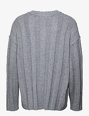 Hope - Oversized V-neck Sweater - dove grey silk mix - 1