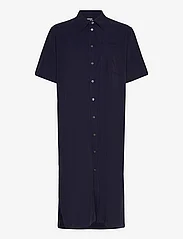 Hope - Short-sleeve Shirt Dress - skjortekjoler - dk navy tencel - 0