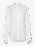 Relaxed Cufflink Shirt - WHITE STRIPE SOFT