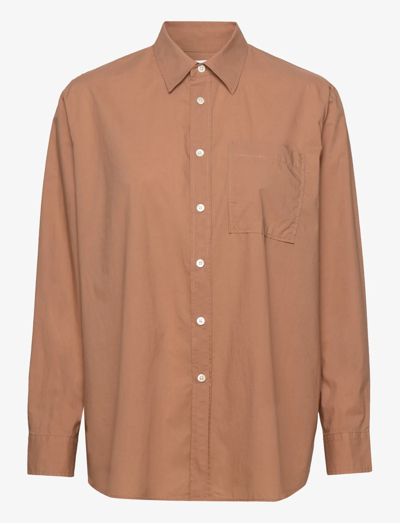 Hope - Boxy Shirt - långärmade skjortor - sand beige poplin - 0