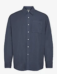 Hope - Relaxed Seersucker Shirt - basic shirts - dark navy seersucker - 0