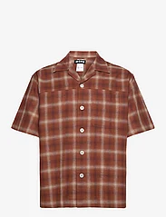 Hope - Relaxed Linen Shirt - brown check linen - 0