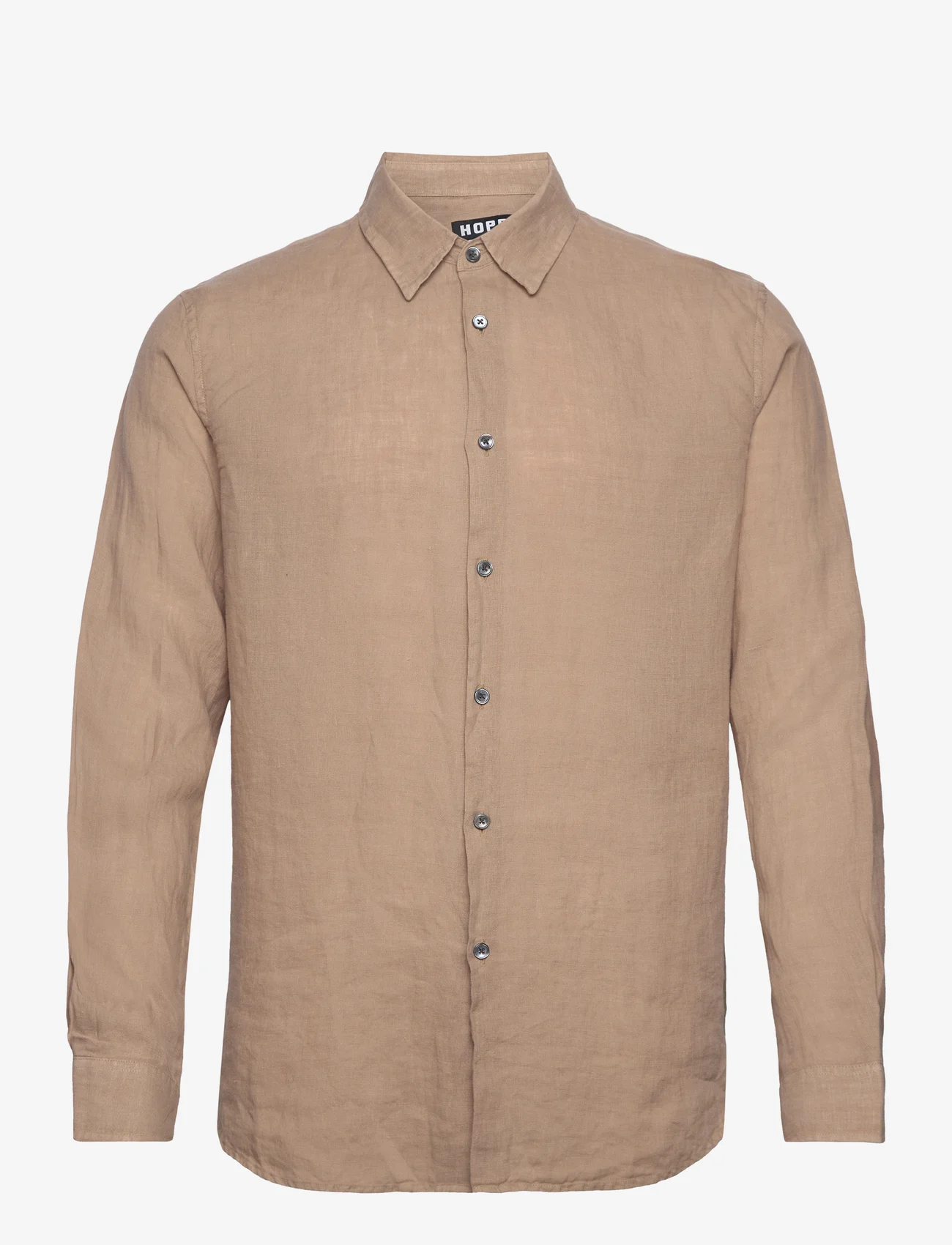 Hope - Regular Fit Linen Shirt - pellavakauluspaidat - beige linen - 0