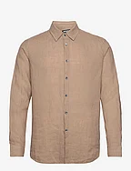 Regular Fit Linen Shirt - BEIGE LINEN
