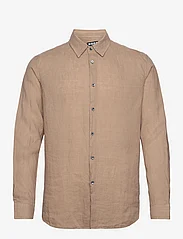 Hope - Regular Fit Linen Shirt - linen shirts - beige linen - 0