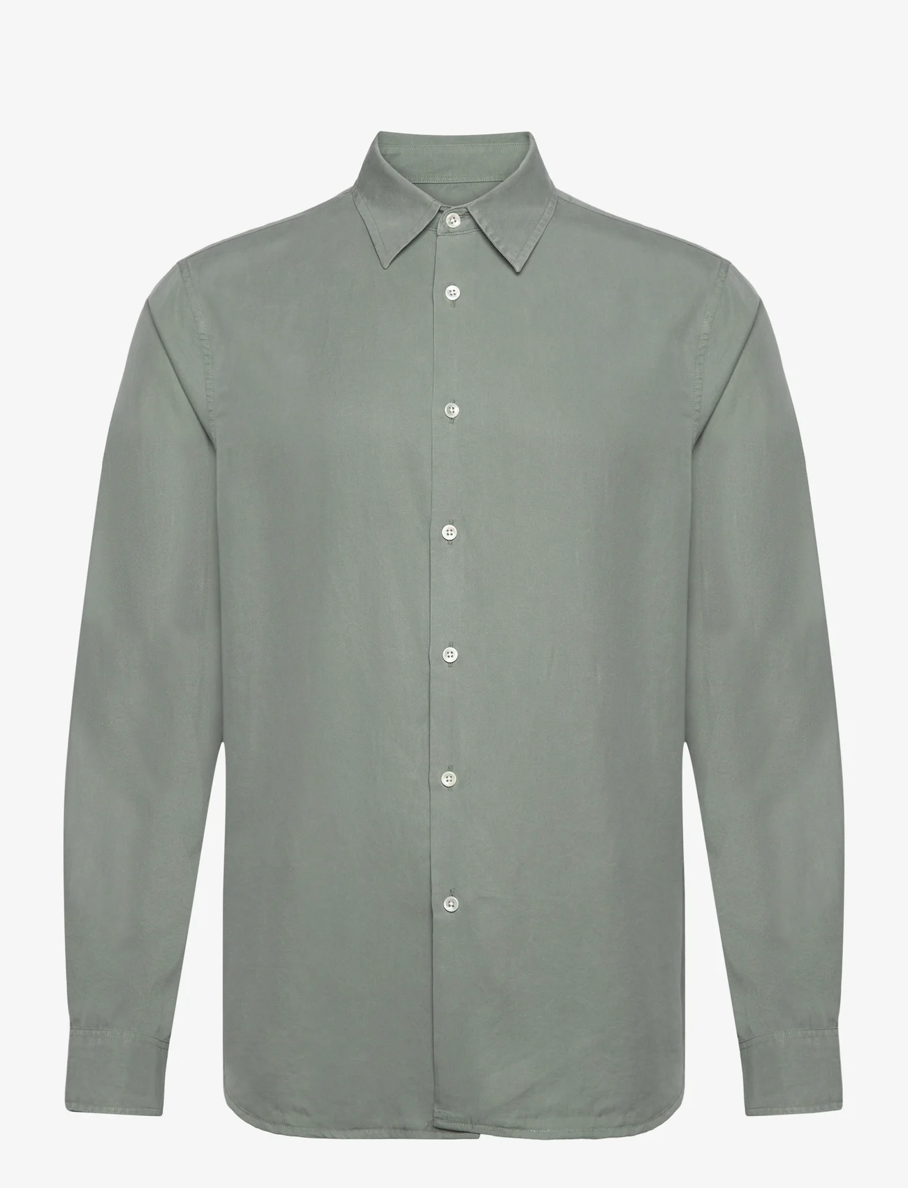Hope - Regular Fit Shirt - basic shirts - ash green tencel - 0