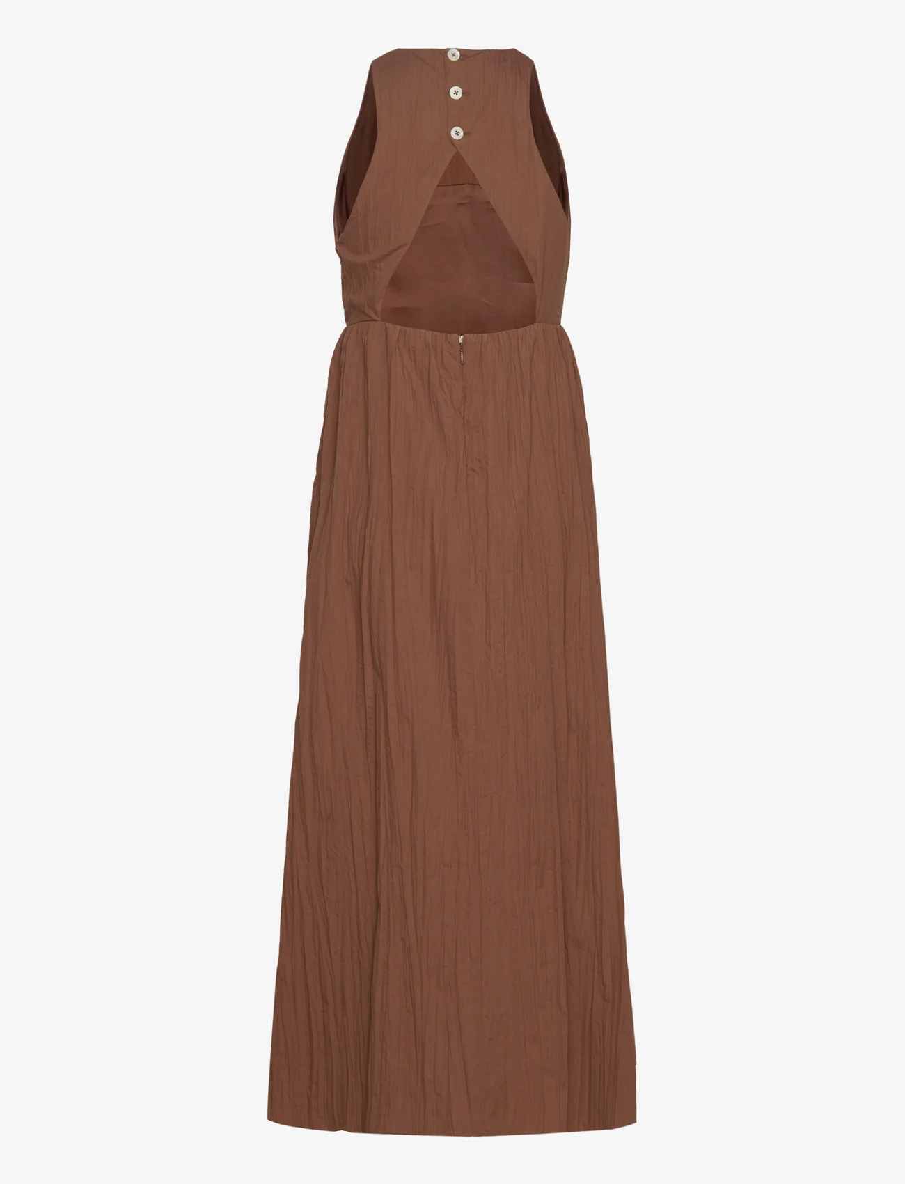 Hope - Cut-Out Dress - maksikleidid - camel beige crinkled - 1