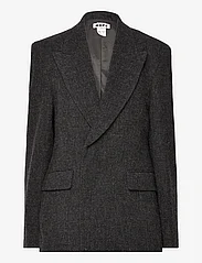 Hope - Double Breasted Wool Blazer - enkeltradede blazere - grey melange - 0