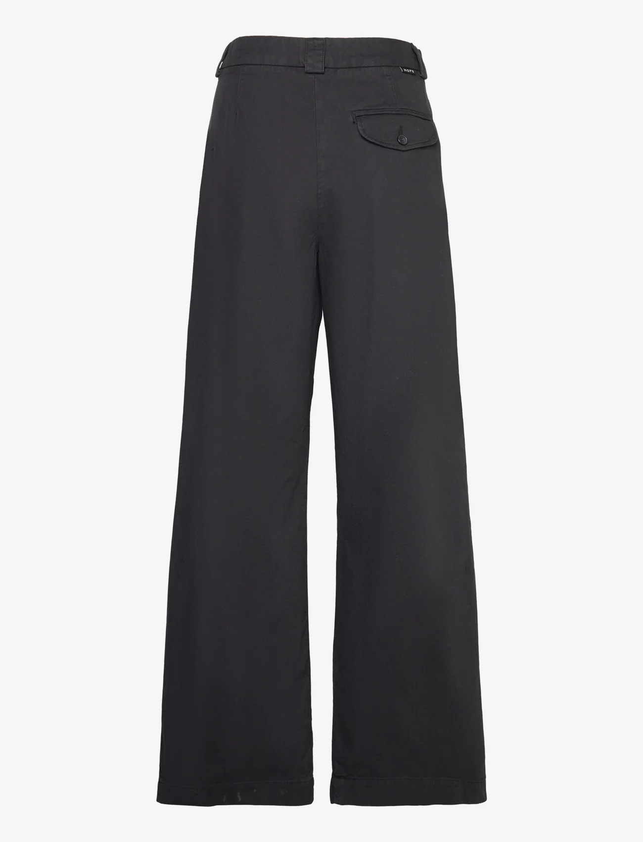 Hope - Relaxed Pleated Chinos - faded black chino - 1