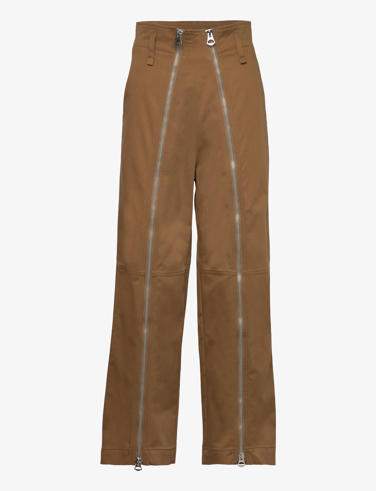 Hope - Zip-detail Trousers - bukser med brede ben - vintage beige - 0