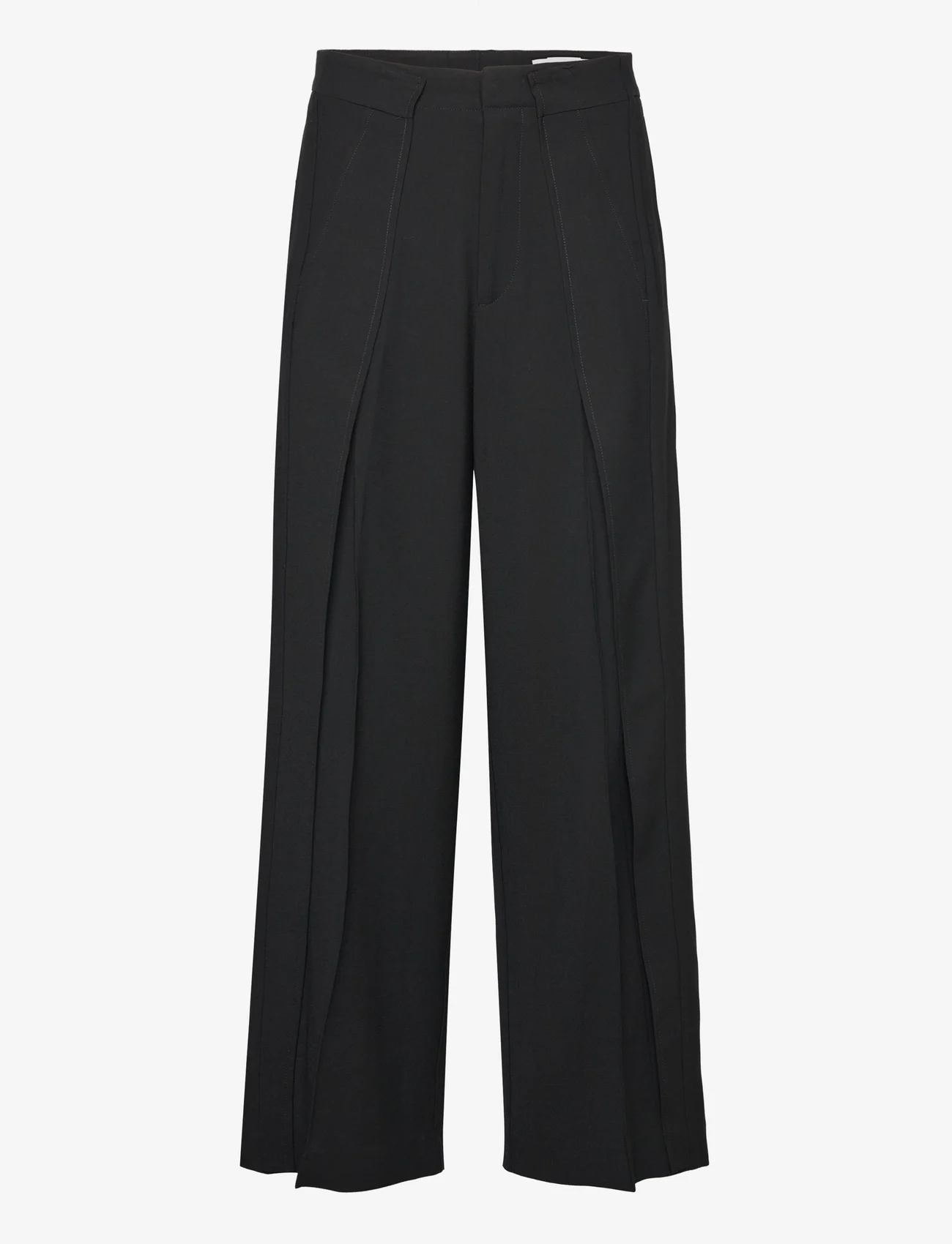 Hope - Overlap Wide-leg Trousers - tailored trousers - black - 0