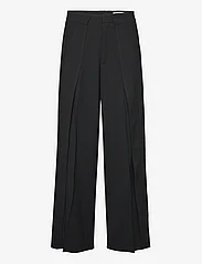 Hope - Overlap Wide-leg Trousers - kostymbyxor - black - 0