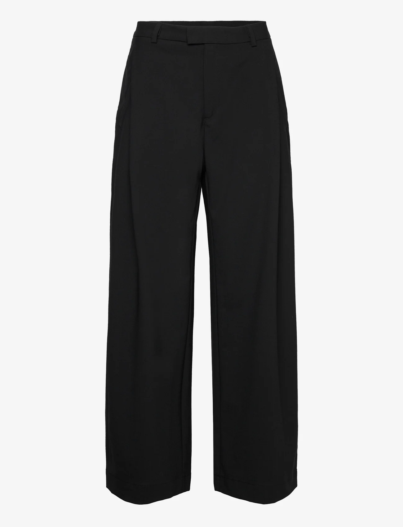 Hope - Pleated Wide-leg Trousers - laia säärega püksid - black - 0
