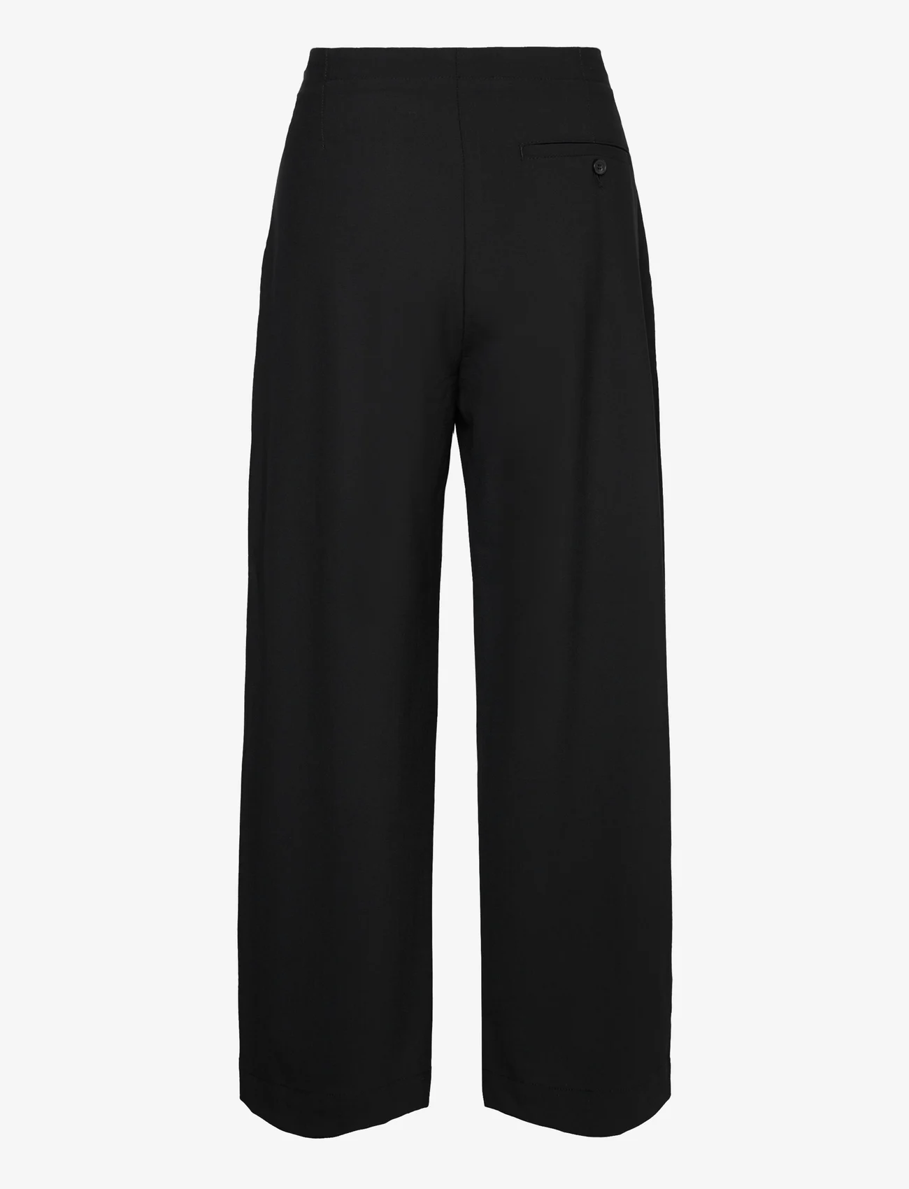 Hope - Pleated Wide-leg Trousers - laia säärega püksid - black - 1