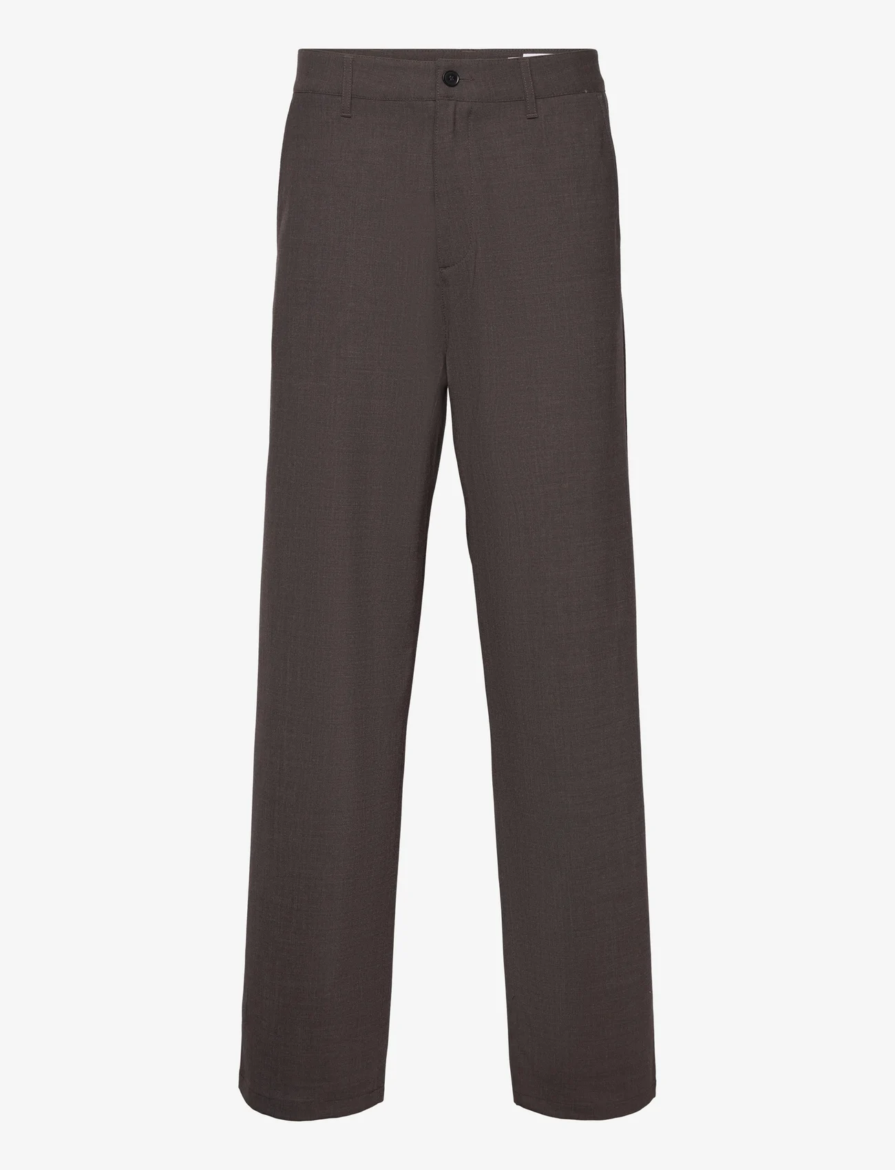 Hope - Wide-leg Suit Trousers - pantalons - brown melange - 0