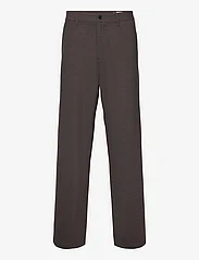 Hope - Wide-leg Suit Trousers - jakkesætsbukser - brown melange - 0