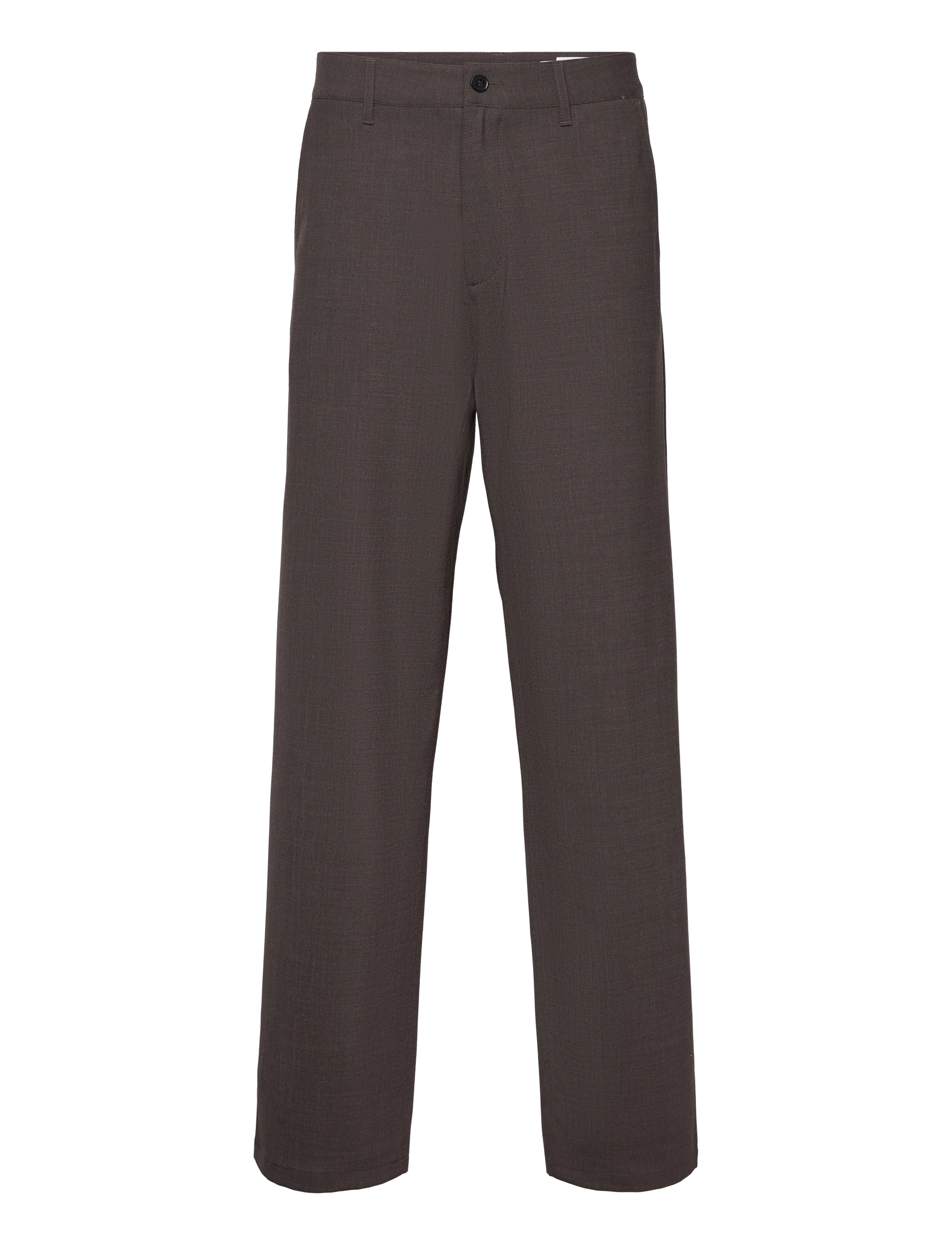 Wide-leg Suit Trousers - BROWN MELANGE