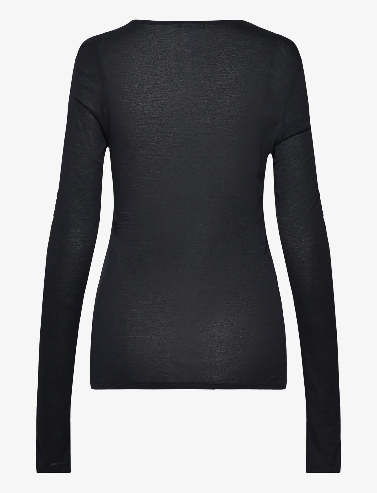 Hope - Long-sleeve Asymmetrical Top - t-shirts & topper - black - 1