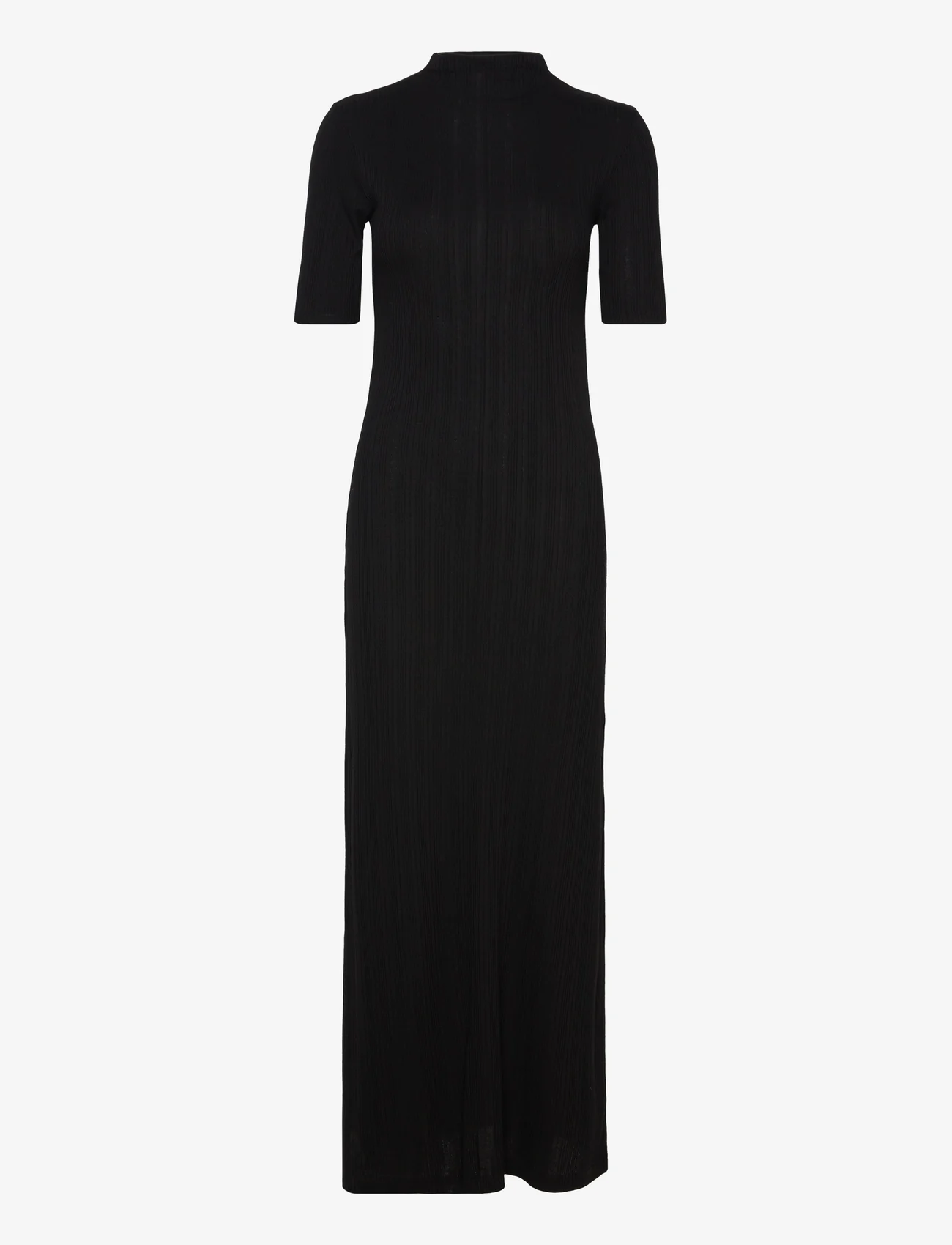 Hope - Ribbed Turtleneck Dress - knitted dresses - black - 0