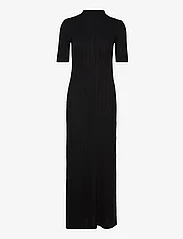 Hope - Ribbed Turtleneck Dress - stickade klänningar - black - 0