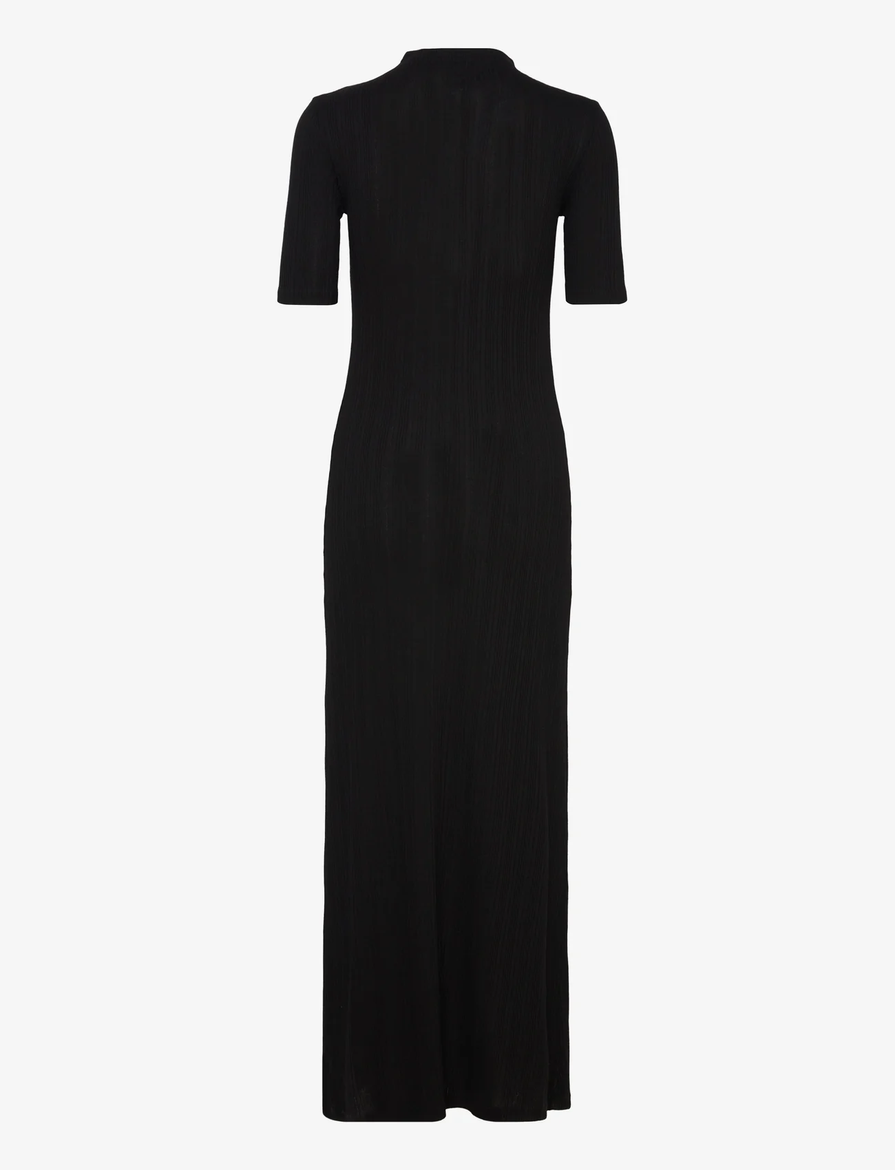Hope - Ribbed Turtleneck Dress - strikkede kjoler - black - 1
