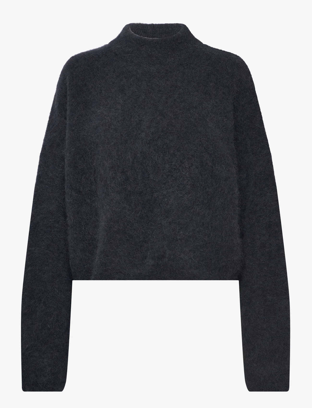 Hope - Boxy Alpaca Sweater - tröjor - washed black - 0