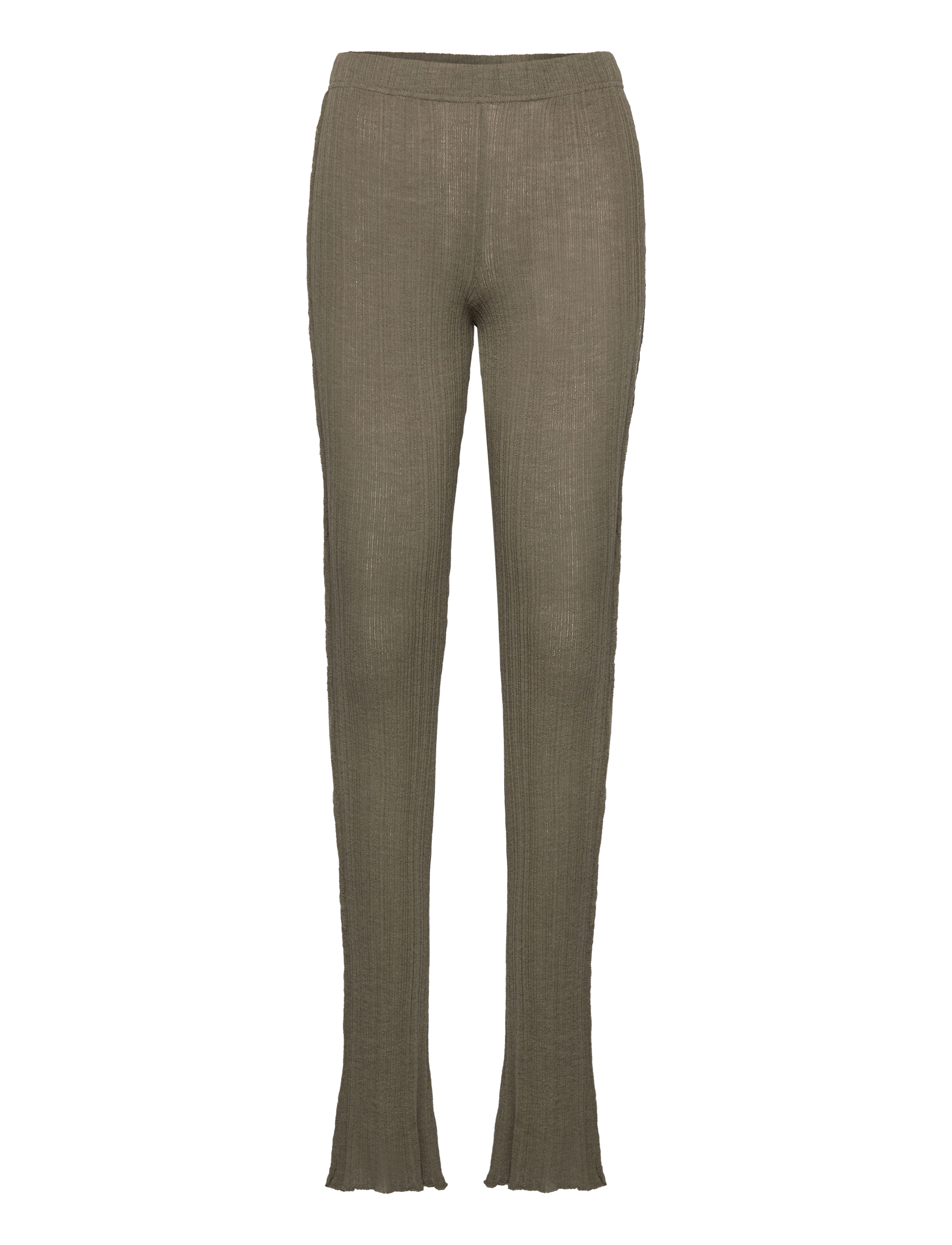 Hope Ribbed Knitted Tights, 38, Unterteile, Khakigrün - Leggings, Frauen