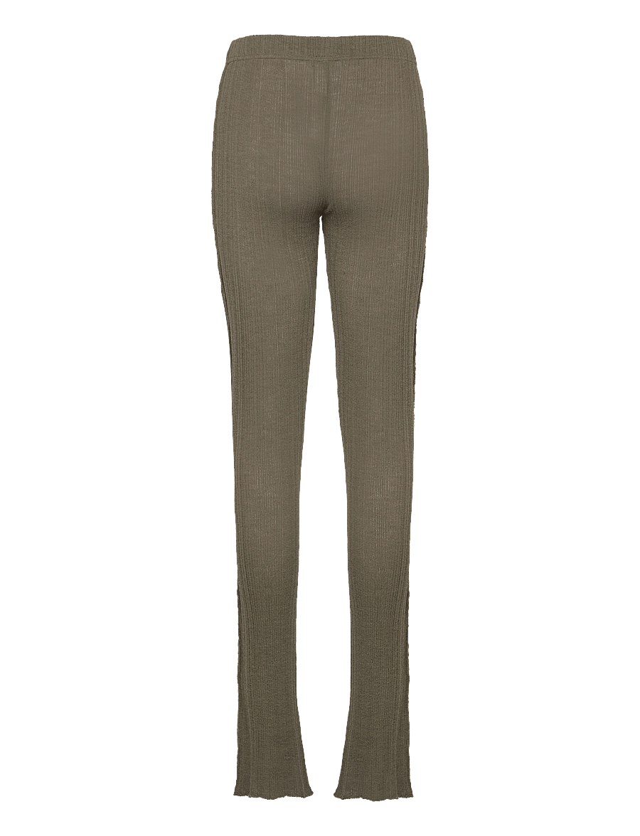 Hope - Ribbed Knitted Tights - leggingsit - dark khaki - 1