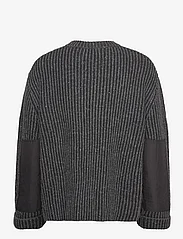 Hope - Heavy Rib-knit Sweater - knitted round necks - black/grey - 1