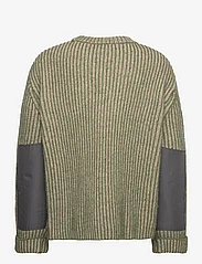 Hope - Heavy Rib-knit Sweater - knitted round necks - green/beige - 1