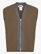 Merino Wool Sweater Vest - DARK KHAKI