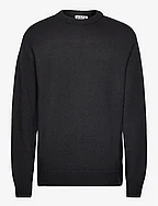 Oversized Merino Wool Sweater - BLACK