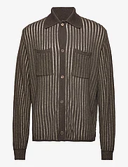 Hope - Relaxed-fit Knitted Cardigan - avslappede skjorter - dark khaki - 0